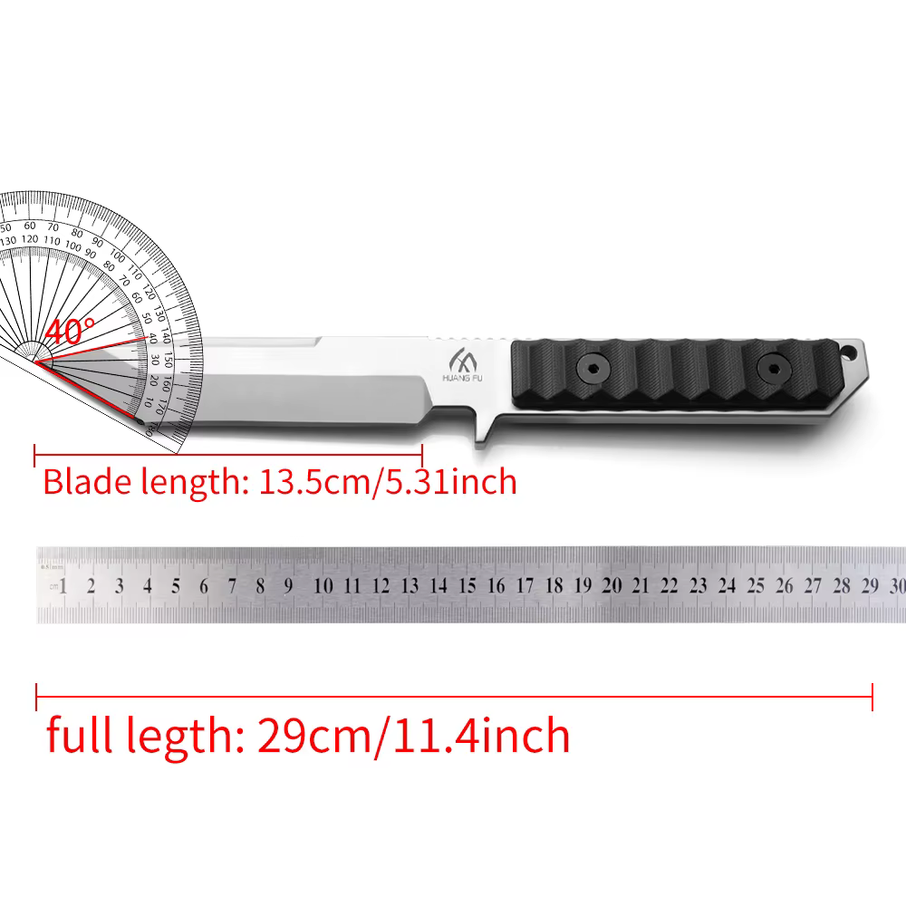 Cuchillo táctico fijo de alta resistencia con funda exterior - imagen 3