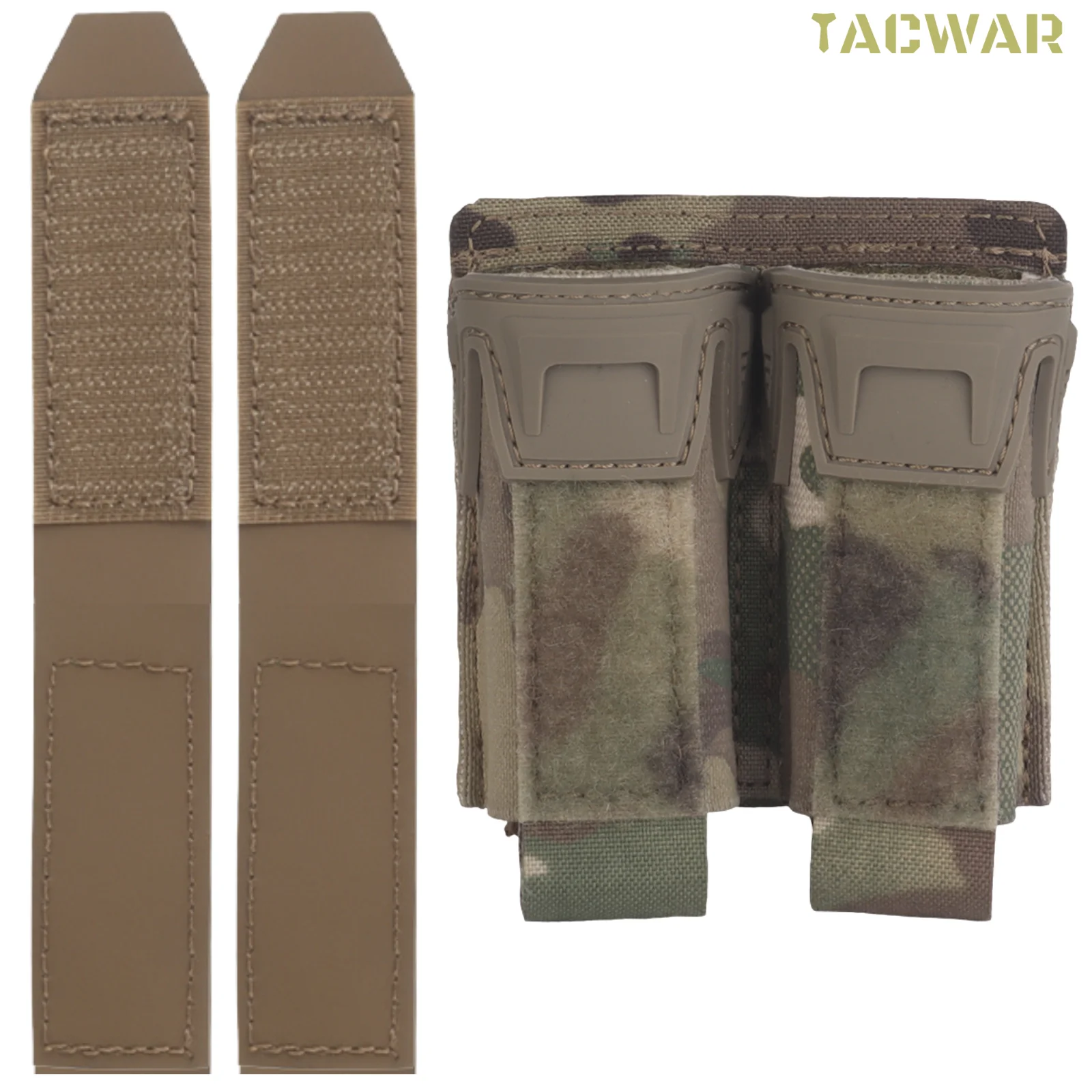 Bolsa doble para pistola con solapa extraíble – MOLLE cinturón y placa
