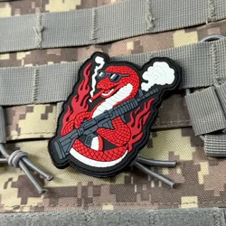 Parche táctico PVC serpiente roja con velcro gancho y bucle