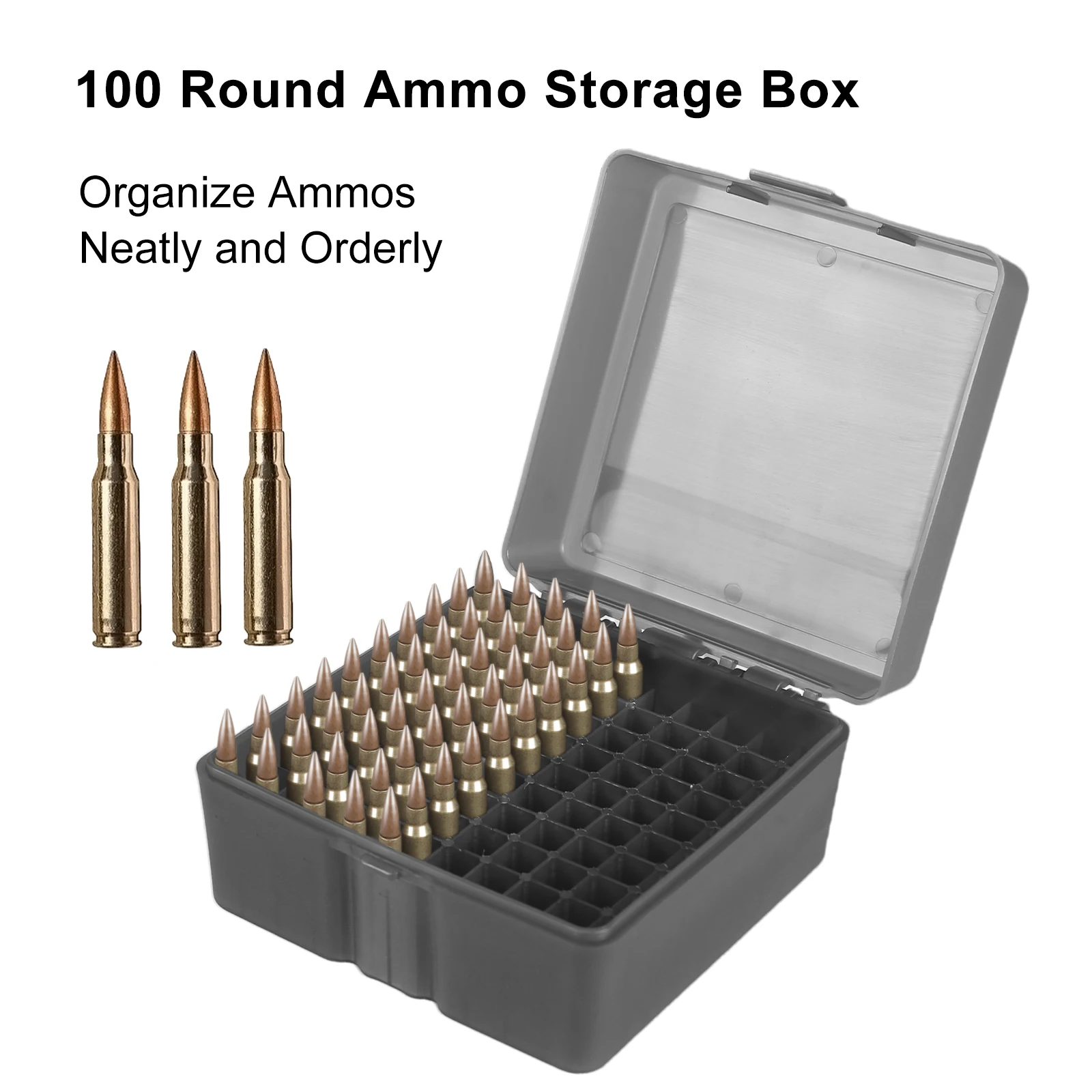 Caja munición 5.56mm táctica flip-top impermeable ABS - imagen 3