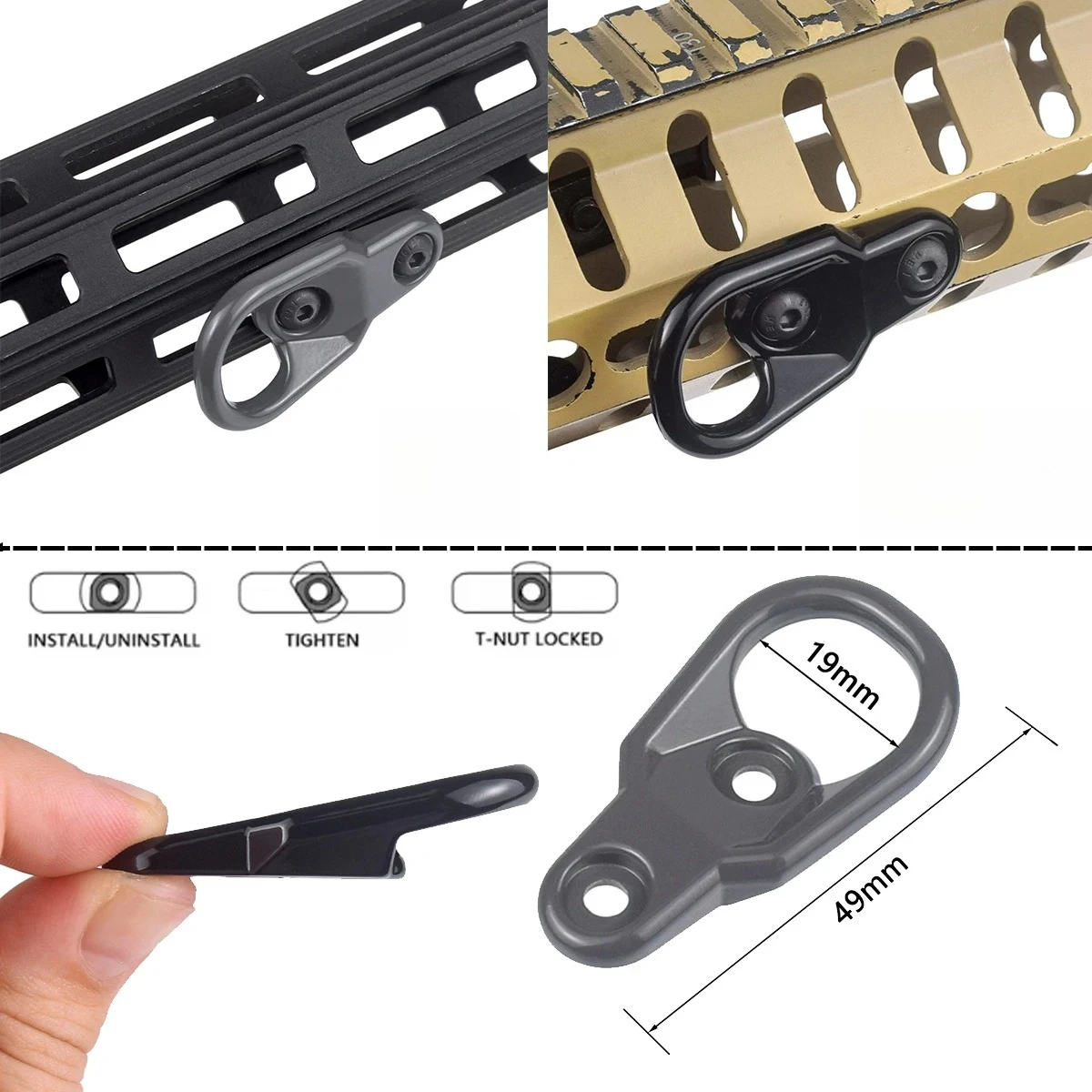 RSA Soporte Giratorio QD para Correa con Adaptador Picatinny - imagen 2