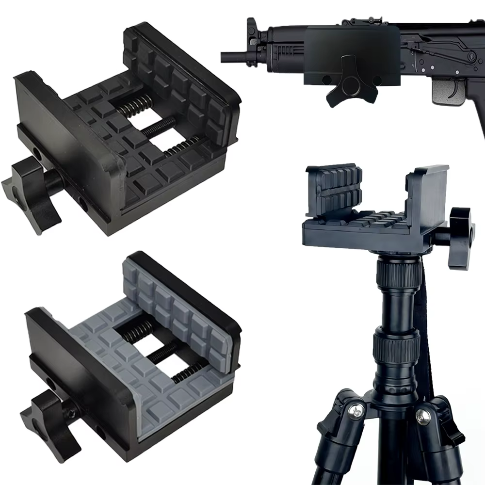 Soporte rifle para trípode de caza con adaptador abrazadera