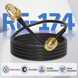 Cable coaxial ABBREE RG174 SMA macho a hembra para antena