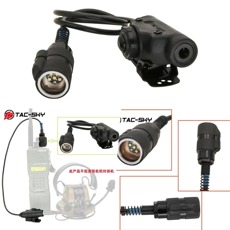 Conector PTT U94 V2 negro compatible con AN/PRC-152 y PRC-148 - imagen 2