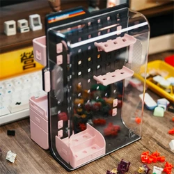 Organizador de keycaps en pegboard adaptable para teclados