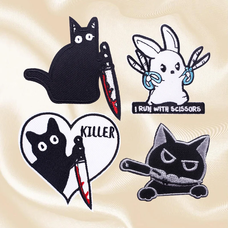 Parches bordados termoadhesivos animales – Para chaquetas de tela planchar o coser
