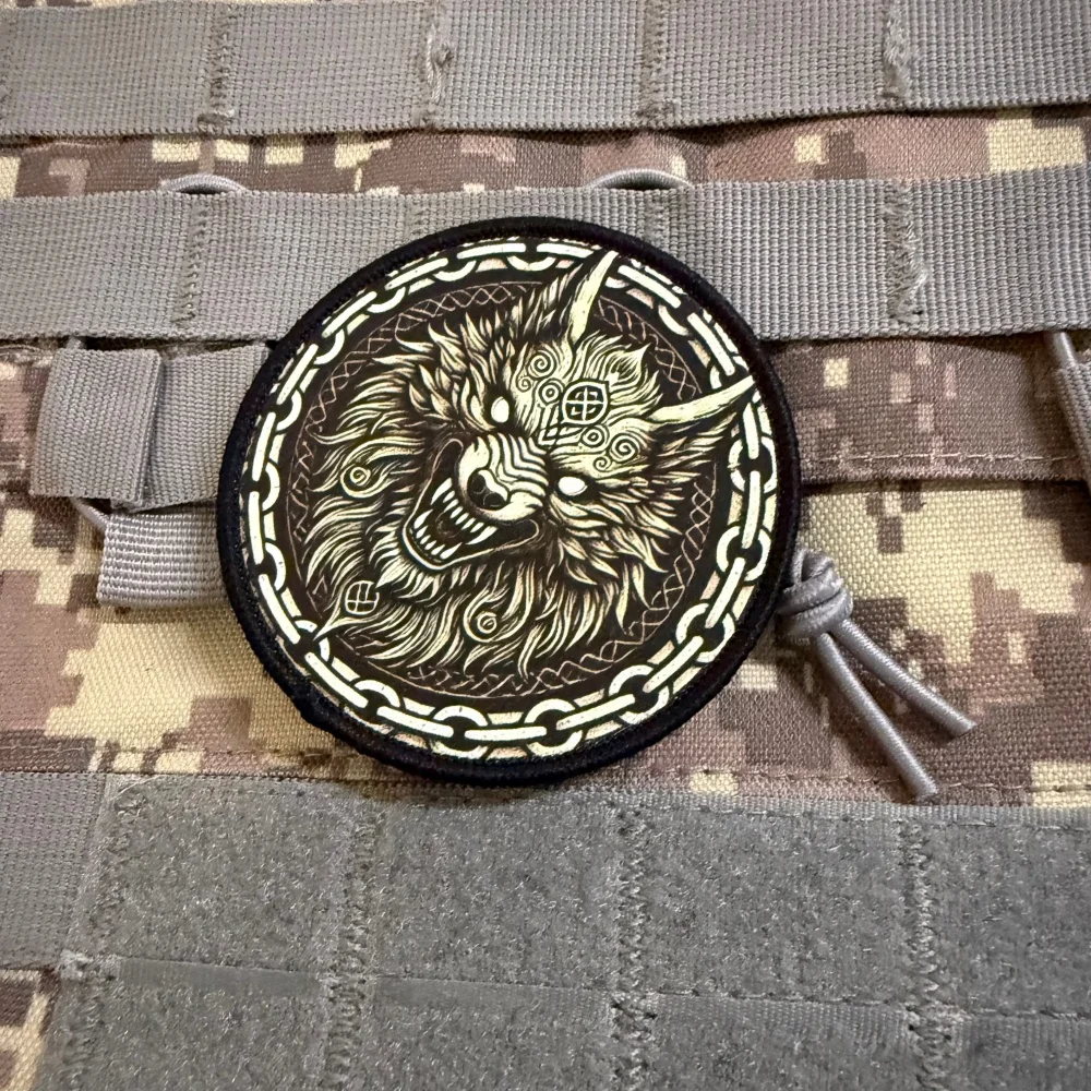 Norse Myth parche táctico Lobo Fenrir bordado con velcro - imagen 4