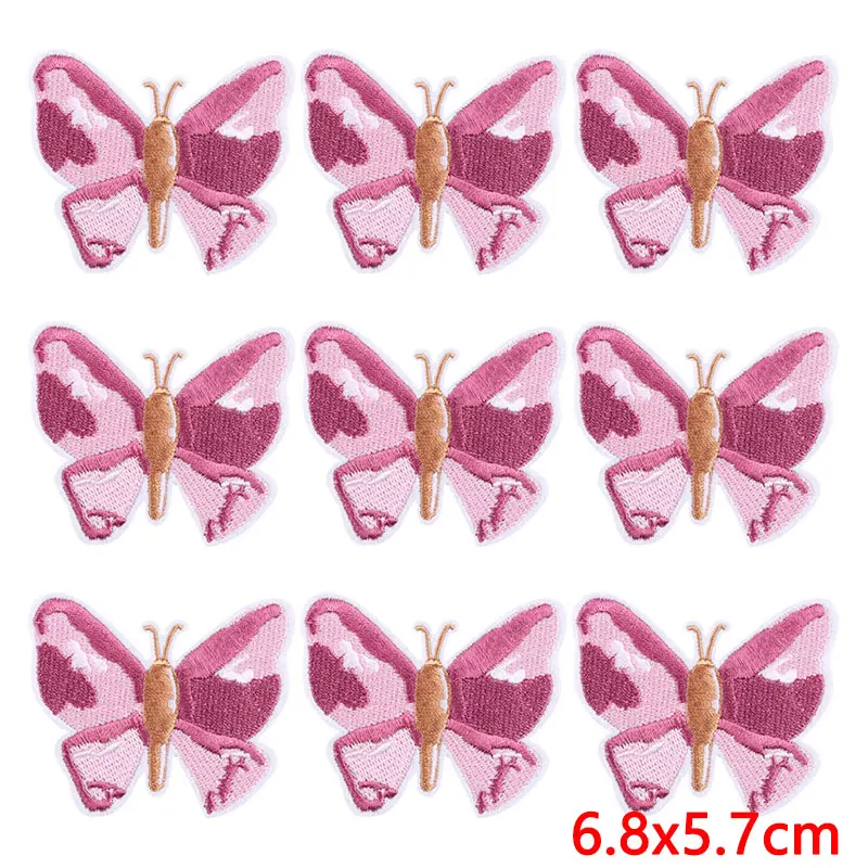 Parche termoadhesivo bordado flores mariposas para chaqueta táctica