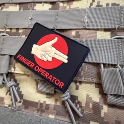Parche táctico PVC operador de dedos con gancho y bucle para ropa
