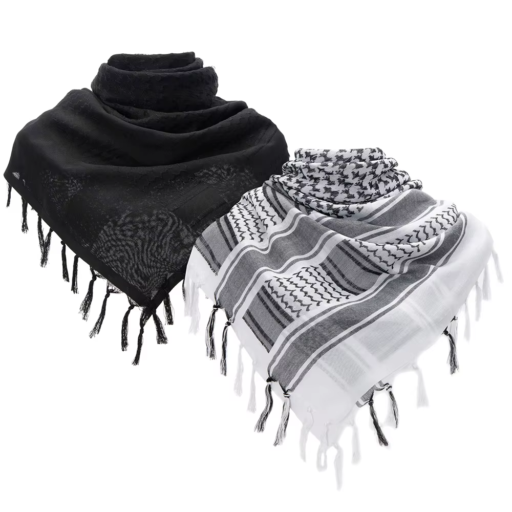 Shemagh táctico desierto algodón con flecos para caza y camping - imagen 3