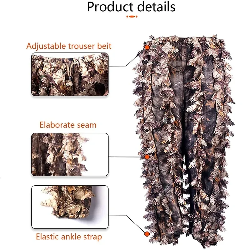 Ropa de camuflaje tipo ghillie bosques biónico hojas adhesivas - imagen 4