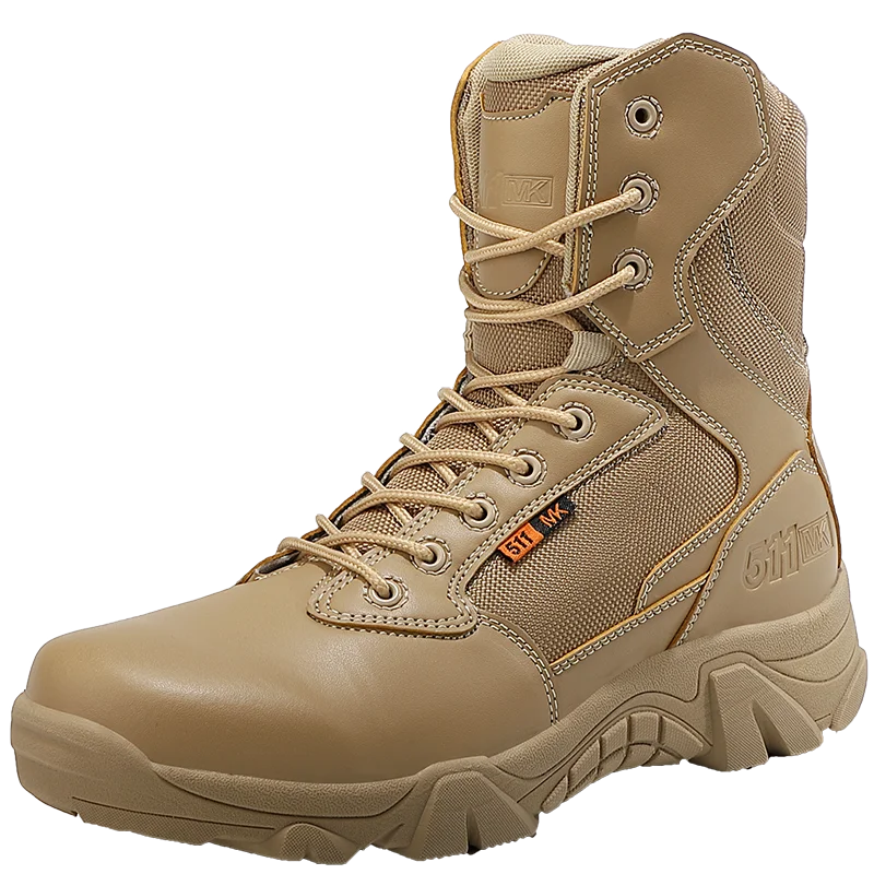 Botas tácticas de cuero impermeables y transpirables para hombre
