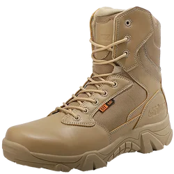 Botas tácticas de cuero impermeables y transpirables para hombre