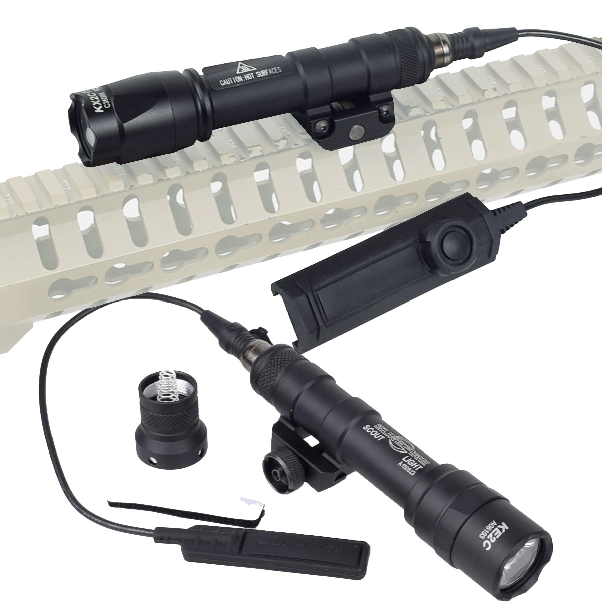 Linterna táctica M600 montada en rifle