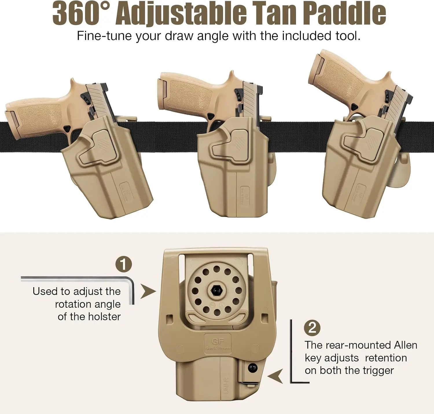Funda táctica OWB polímero desert - Sig P320, Glock 17 - imagen 5
