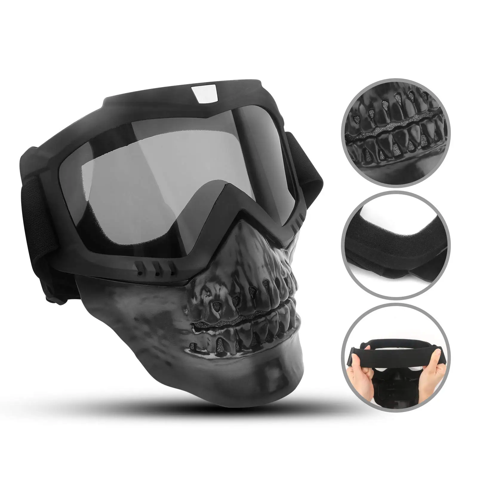 Máscara de Motocicleta Táctica con Gafas Protectoras Extraíbles - imagen 4