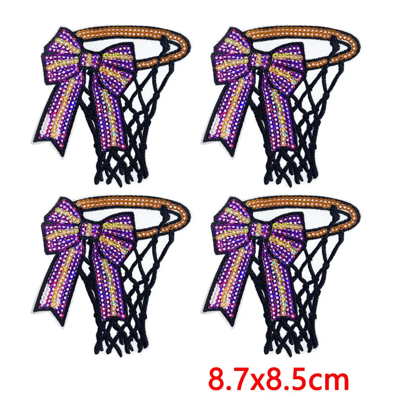 Parche termoadhesivo aro de baloncesto glamuroso brillante bordado - imagen 2