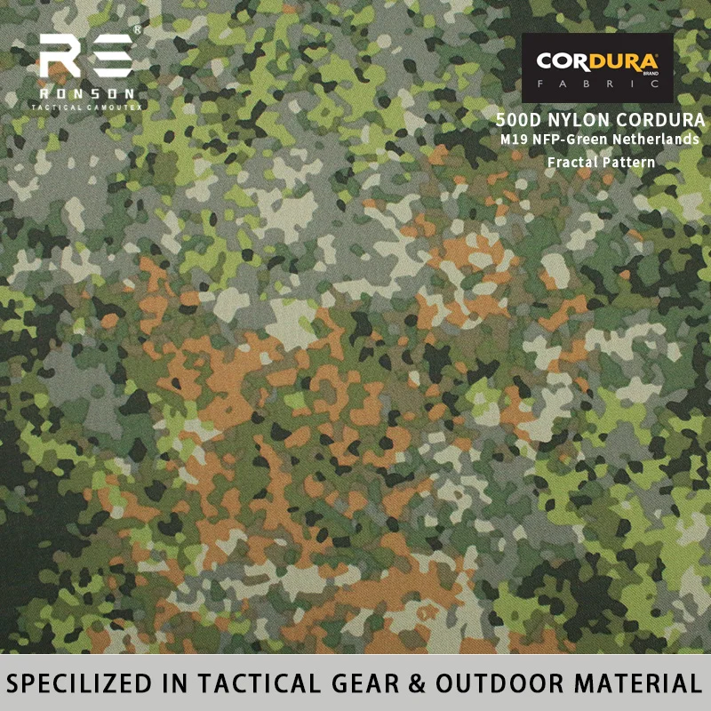 Tela Cordura camuflaje fractal holandés NFP verde PU NIR - imagen 3