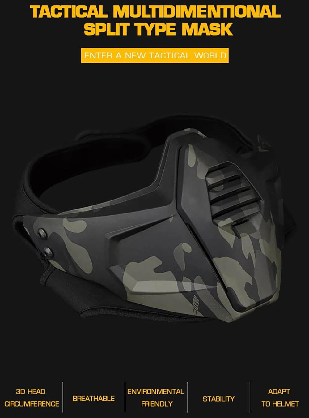 Máscara táctica con gafas protectoras