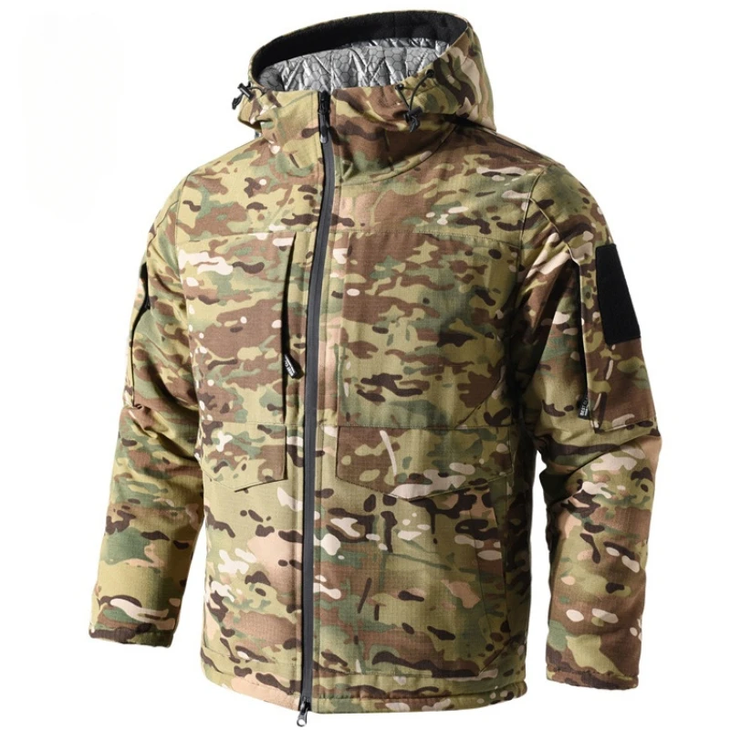 Chaqueta táctica térmica camuflaje acolchada con capucha - imagen 2