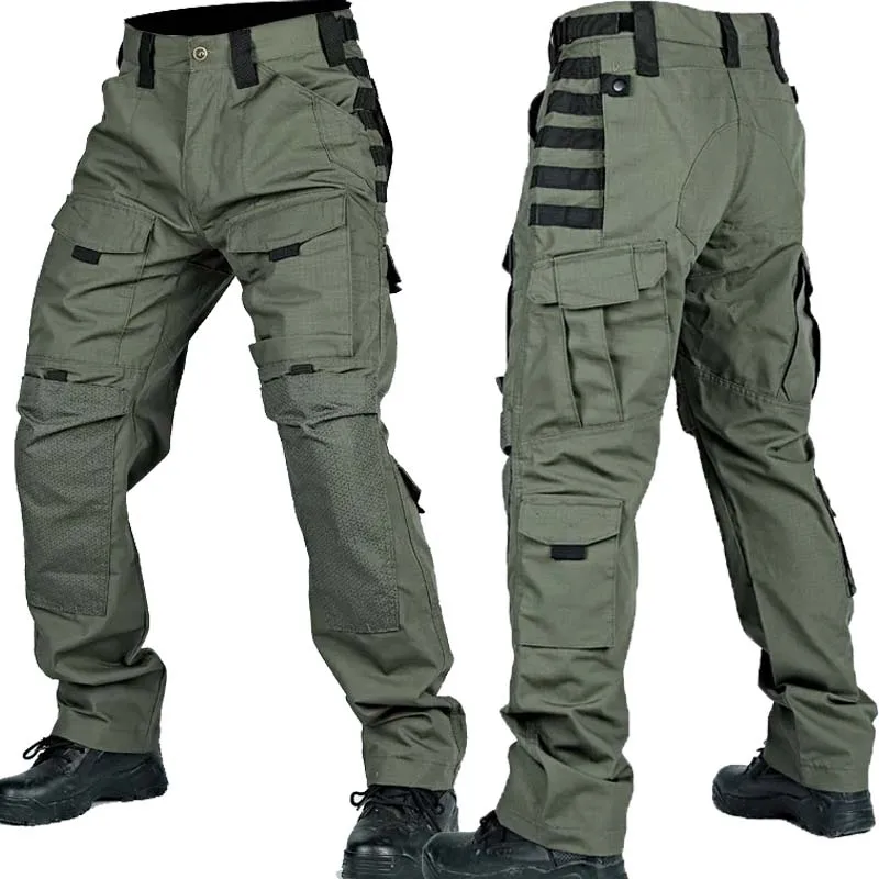 Pantalones tácticos cargo impermeables hombre para caza y trekking - imagen 3
