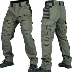 Pantalones tácticos cargo multibolsillos secado rápido hombre