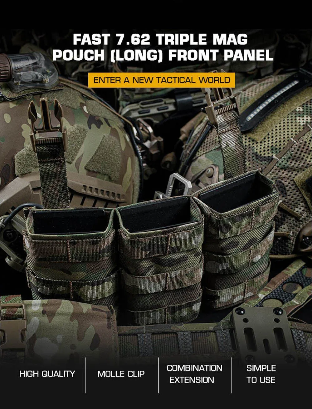 Portacargador triple táctico KOLINLOV para cargadores 7.62