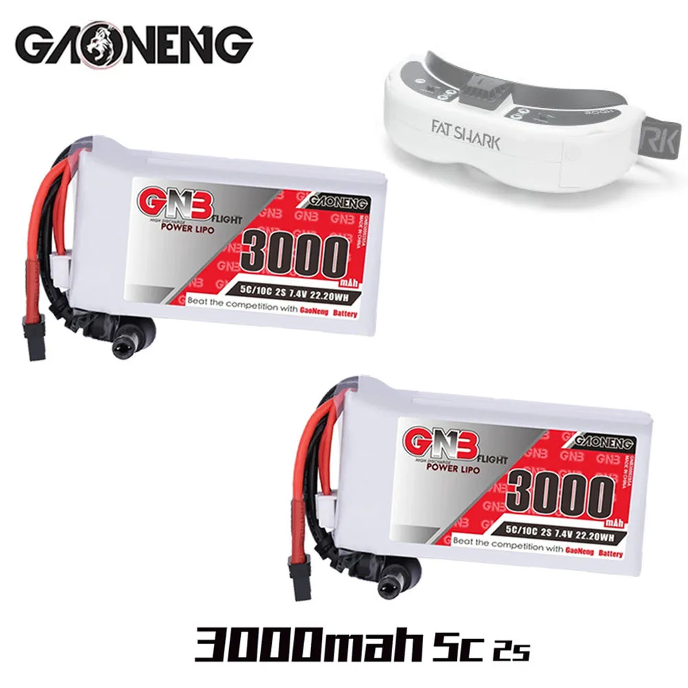 Batería LiPo 7,4V 3000mAh GNB para Fatshark Dominator FPV - imagen 2