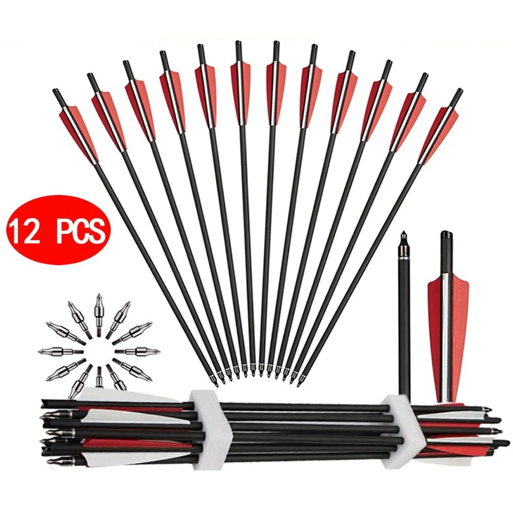 Pernos de carbono 20'' para ballesta con puntas anchas