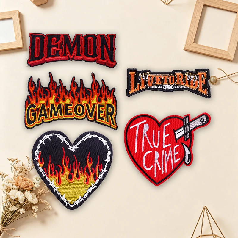 Parche bordado termoadhesivo Demon Live To Ride – Punk Gothic