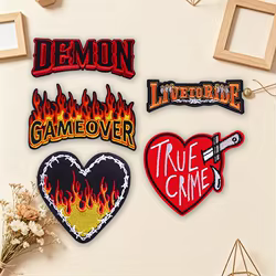 Parche bordado termoadhesivo Demon Live To Ride – Punk Gothic