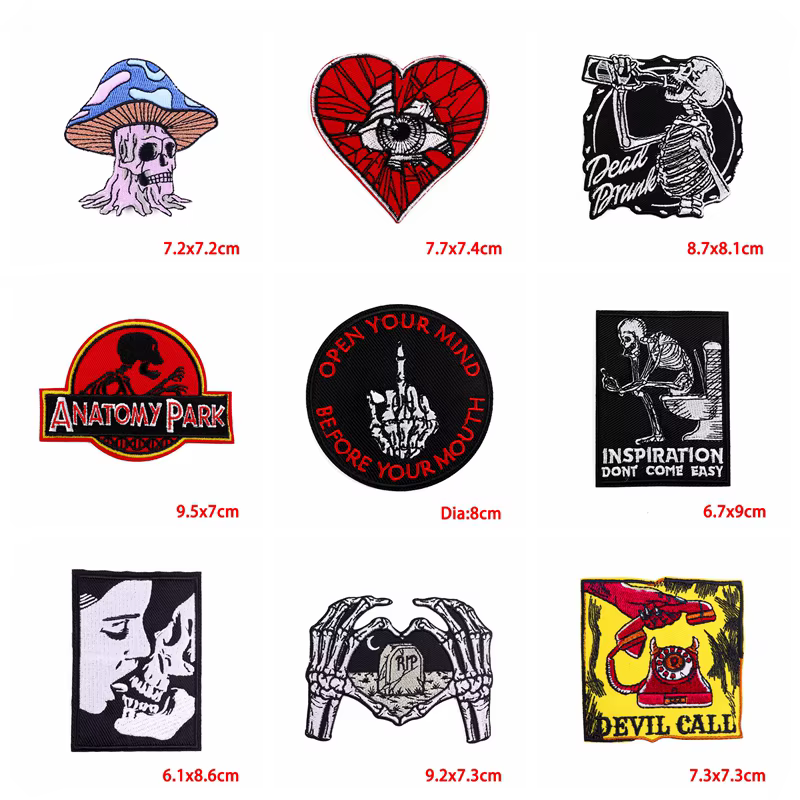 Parches termoadhesivos punk llama calavera para chaquetas mezclilla - imagen 2