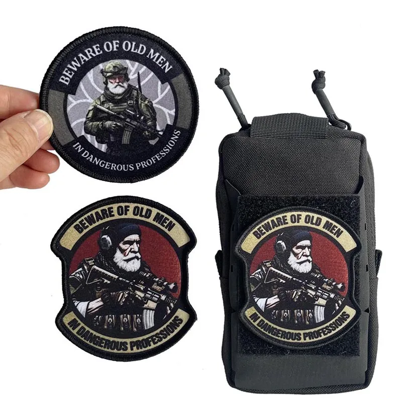 Parche táctico emblema moral cuidado con los ancianos para mochila - imagen 3