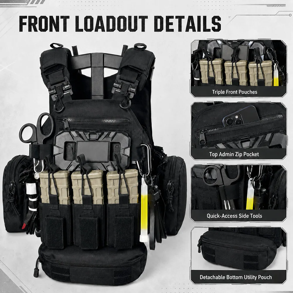 Chaleco Táctico FAST con Casco para Airsoft y Combate - imagen 3