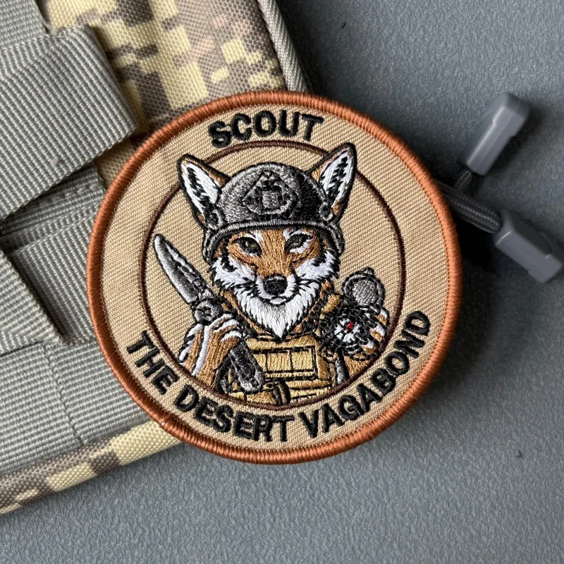 Parche táctico Fox bordado con velcro gancho y bucle para mochila - imagen 4