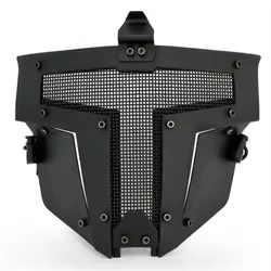 Iron Warrior Máscara táctica de malla de acero facial completa