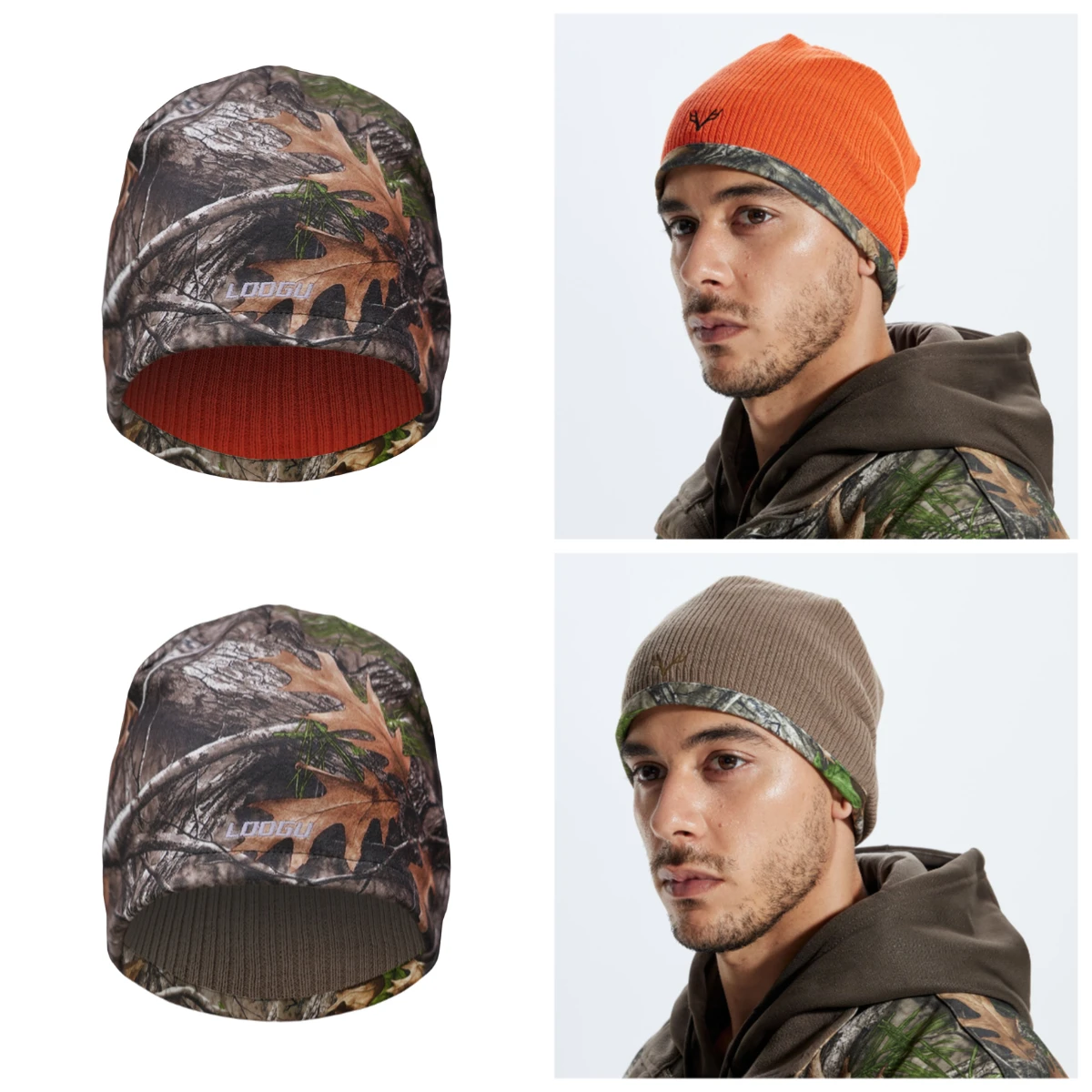 Gorro camuflaje térmico doble cara a prueba de viento outdoor - imagen 3
