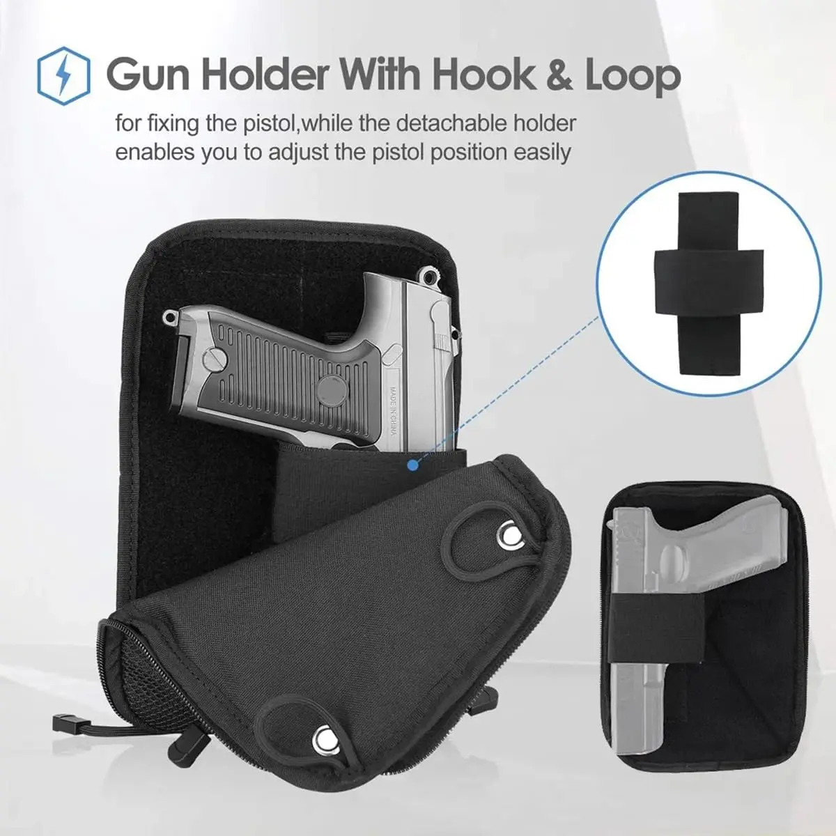 Funda táctica oculta para pistola, riñonera multiusos MOLLE negra - imagen 2