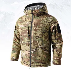 Chaqueta táctica M65 de invierno con capucha Multicam cortavientos