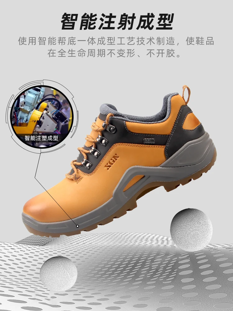 XGN Botas de senderismo impermeables en cuero vacuno para hombre - imagen 3