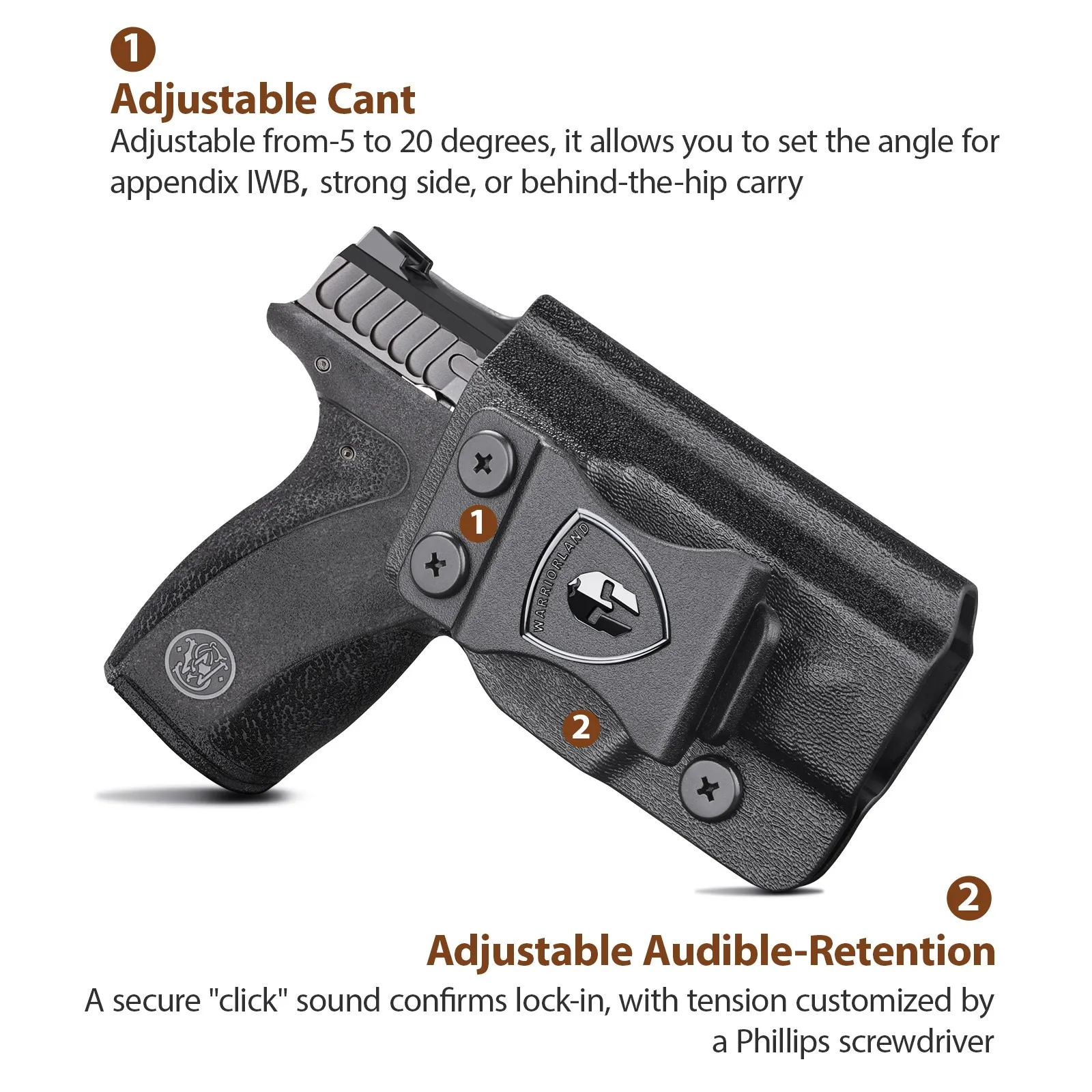 Funda táctica Kydex IWB S&W Bodyguard 2.0, portación oculta diestro - imagen 3