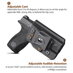 Funda táctica Kydex IWB S&W Bodyguard 2.0, portación oculta diestro