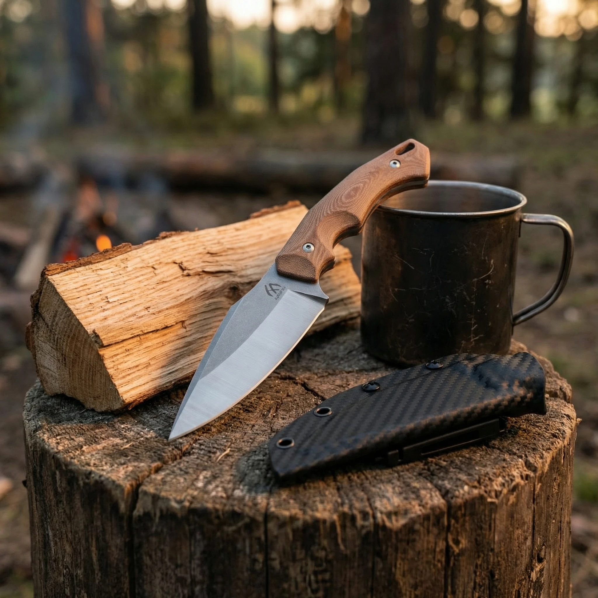 Cuchillo fijo táctico outdoor supervivencia - imagen 4
