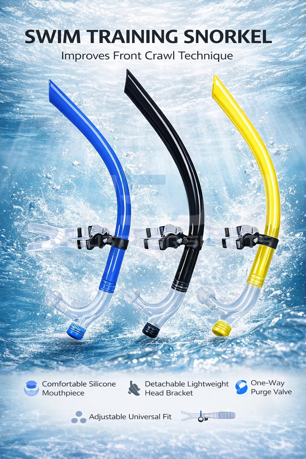 JSJM Gafas de natación antiniebla con snorkel Pro para entreno - imagen 5