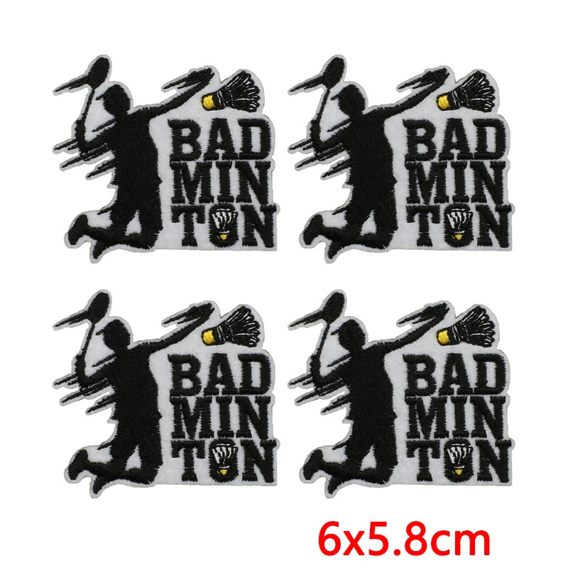 Parches termoadhesivos bordados bádminton volante y jugador para ropa - imagen 5
