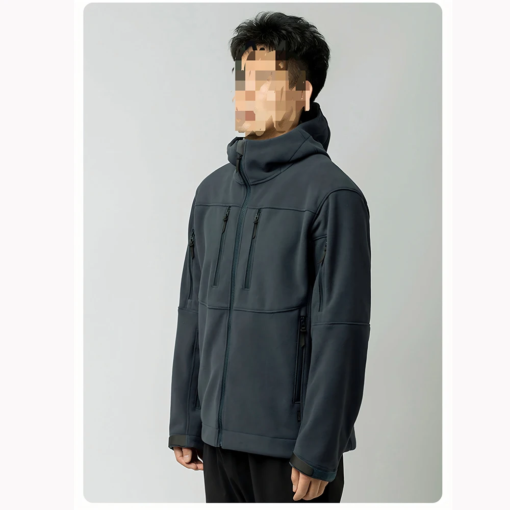 Chaqueta Táctica Hombre Cortavientos Aislante Térmica con Capucha - imagen 3