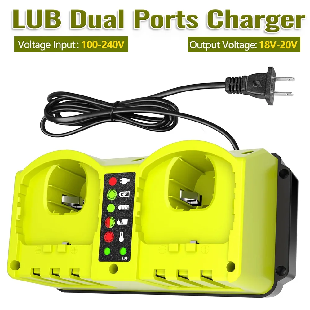 Ryobi cargador rápido portátil doble puerto para batería 18V LED - imagen 4