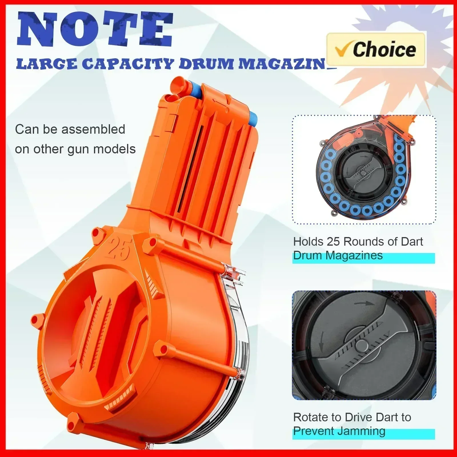 Nerf N-Strike Elite Cargador de tambor compatible - imagen 5