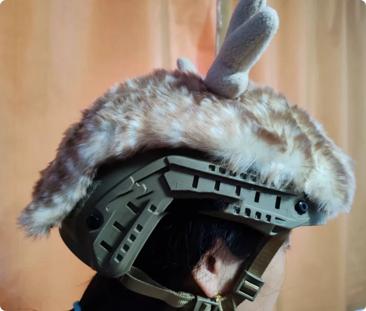 Funda táctica casco corte alto piel de tigre camuflaje invernal blanco - imagen 5