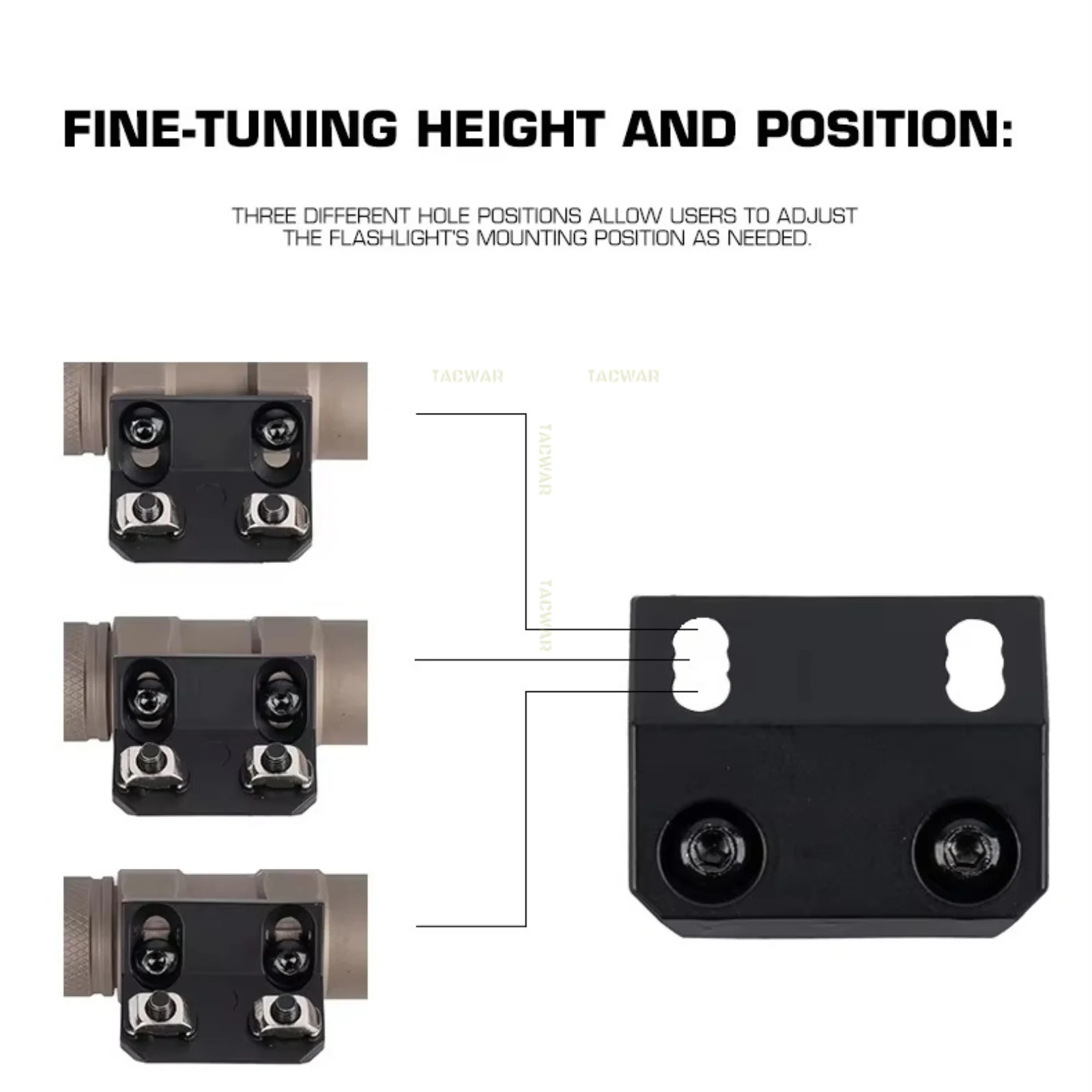 Offset Scout soporte para linterna táctica M-LOK metálico de riel - imagen 3